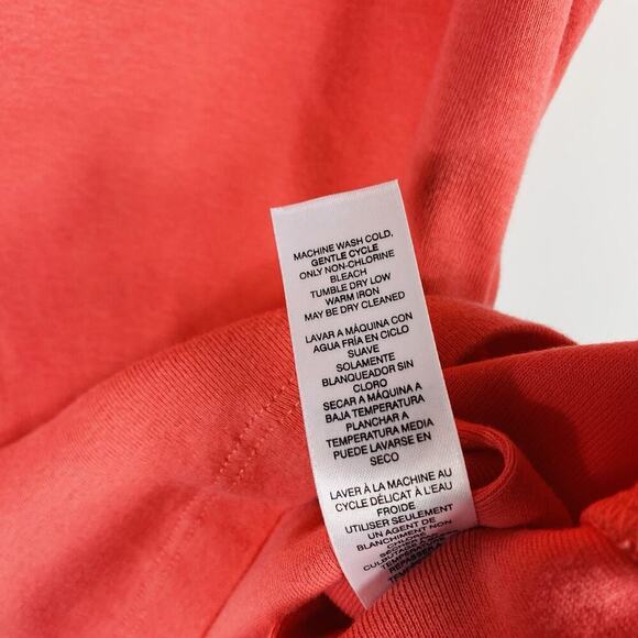 Chico's Size Large 12 2 Cotton Boat Neck Tee Top Pink Short Sleeve - Picture 4 of 4